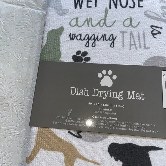 Kitchen Microfiber Drying Mat (15x20") DOGS Hearts, Lucky St Patricks Irish NEW - Picture 3 of 4